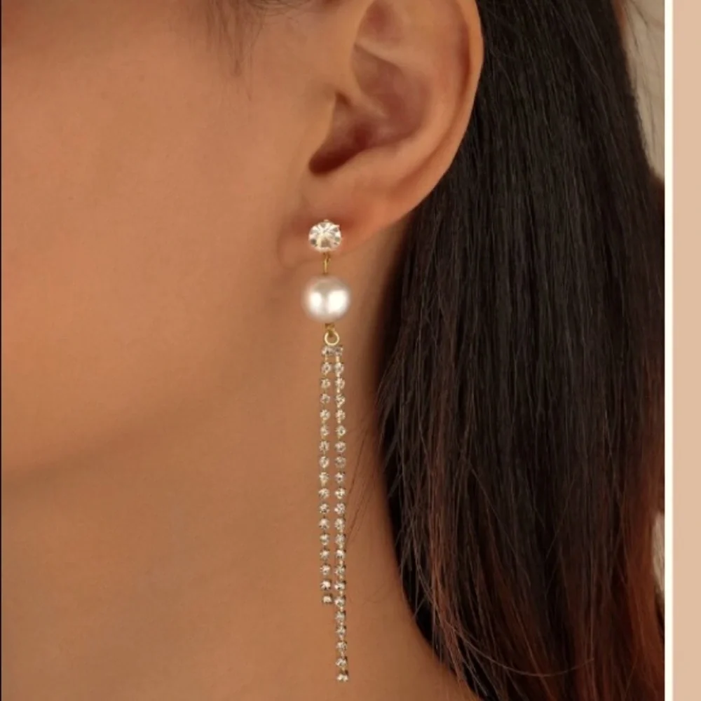 Pearl + Crystal Drop Statement Earrings